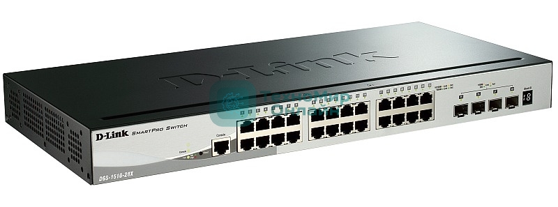 Коммутатор сетевой D-Link DGS-1510-28X, SmartPro с 24 портами 10/100/1000Base-T и 4 портами 10GBase-X SFP+