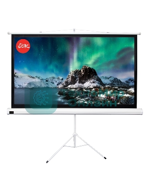 Экран 221x124.5см TriScreen 16:9 напольный рулонный белый100' Matt White (MW), серый корпус