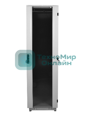 Шкаф телекоммуникационный напольный 42U (800x800) дверь стекло, черный