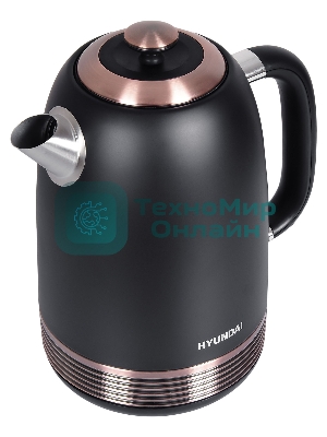 Чайник электрический Hyundai HYK-S4501 1.7л. 2200Вт черный/бронзовый (корпус: нержавеющая сталь/пластик)