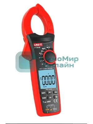 Токоизмерительные клещи UT205E Напряжение постоянного/переменного тока (1000 В); переменный ток (1000А); Сопротивление (60 МОм); Емкость (60 мФ); Частота (1 МГц)