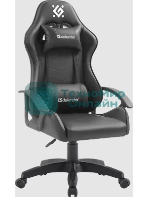 Кресло Defender ORACLE черный, экокожа, 120 кг, механизм качания