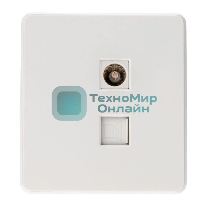 Розетка телевизионная Kranz ROUND компьютерная RJ45 кат6 + TV с/у перламутр