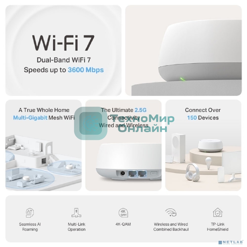 Домашняя Mesh Wi-Fi система TP-Link Deco BE25(3-pack)