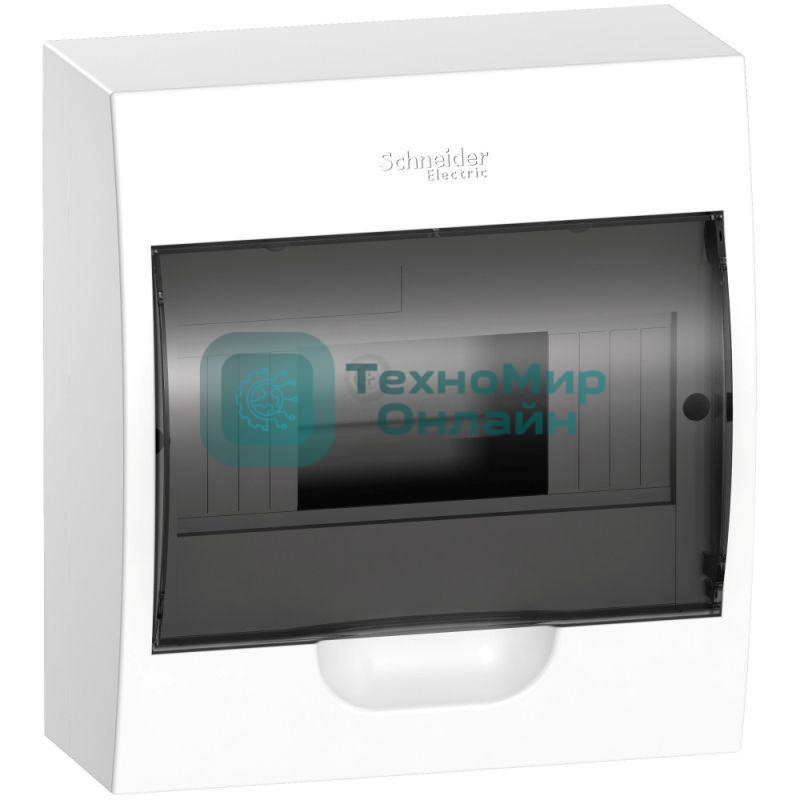 Бокс ОП EASY9 навесн. с прозрачной дверью 1ряд 8мод. SchE