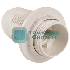 Патрон пластик с кольцом, Е14, белый, индивидуальный пакет, IEK Ппл14-02-К12