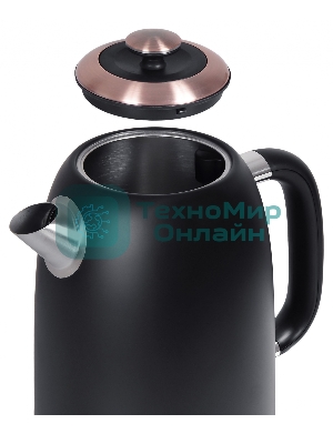 Чайник электрический Hyundai HYK-S4501 1.7л. 2200Вт черный/бронзовый (корпус: нержавеющая сталь/пластик)