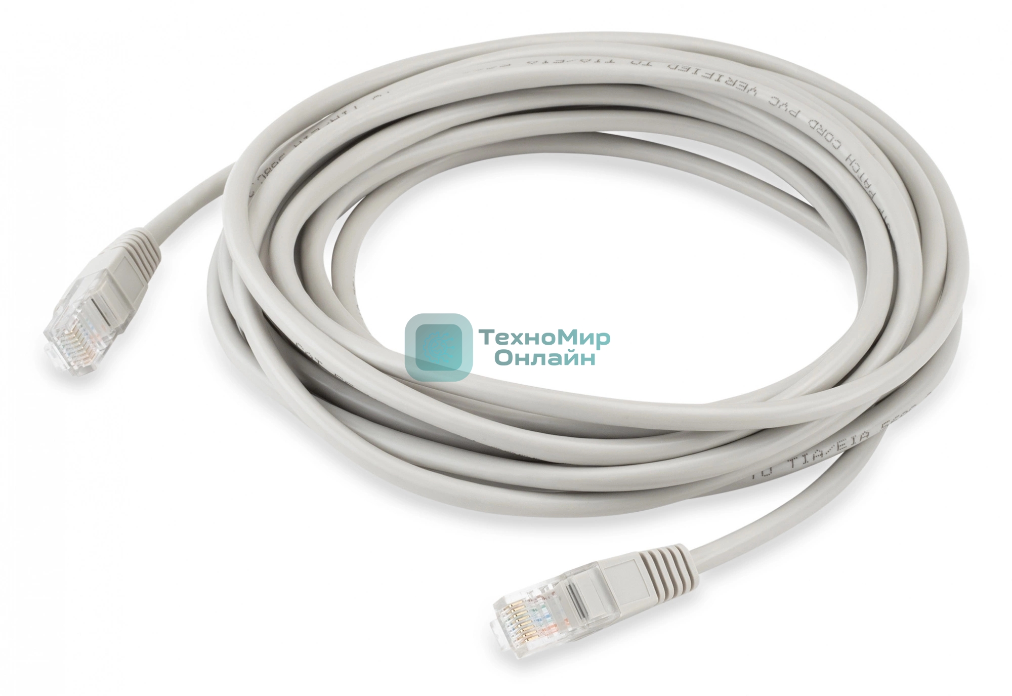 Патч-корд Buro LSZH UTP cat.5e 5м серый RJ-45 (m)-RJ-45 (m)