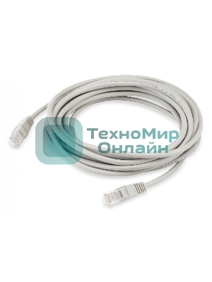 Патч-корд Buro LSZH UTP cat.5e 5м серый RJ-45 (m)-RJ-45 (m)