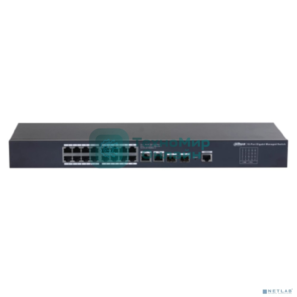 Коммутатор 20-портовый управляемый Dahua DH-SG4020, уровень L2, 18xRJ45 1Gb, 2xRJ45 1Gb uplink, коммутация 56 Гбит/с, MAC-таблица 8K, металл
