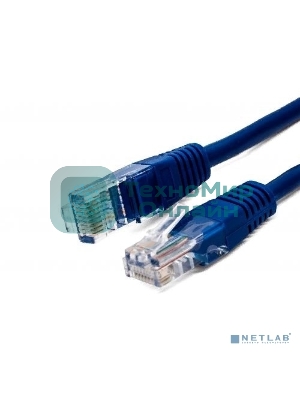 Кабель патч-корд, Filum FL-U5-2M-BL U/UTP 5e cat. 2м, 26AWG(7x0.16 мм), омедненный алюминий (CCA), PVC, синий