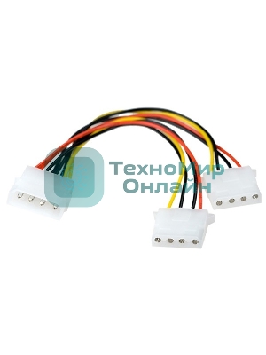 Разветвитель питания IDE-устройств Molex (IDE) в 2*Molex (IDE), 15 см ExeGate
