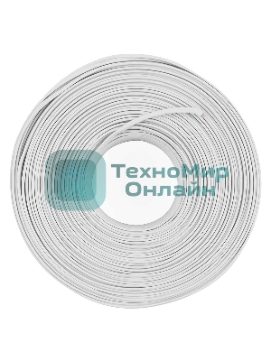 Кабель телефонный TC1000S-100m 4 жилы (4х6x0.1мм) плоский многожильный 100 м, белый