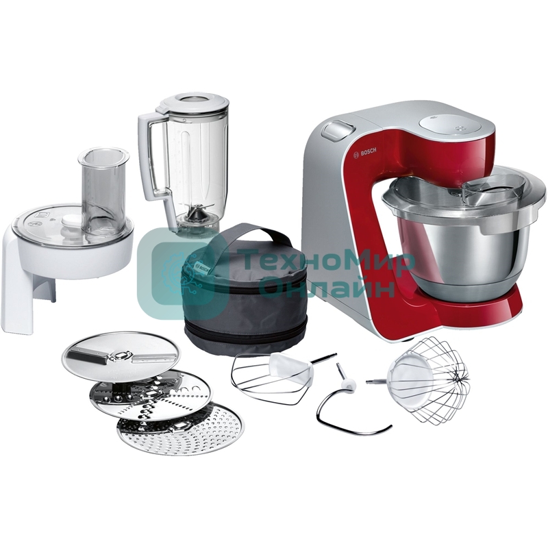 Кухонный комбайн Bosch MUM58720 1000Вт красный/серебристый