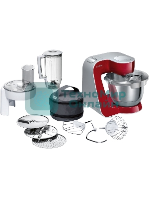 Кухонный комбайн Bosch MUM58720 1000Вт красный/серебристый