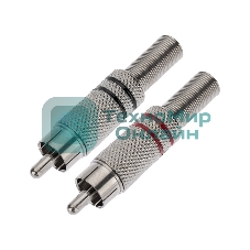 Разъем штекер PROconnect RCA металл пайка ZN черный/красный