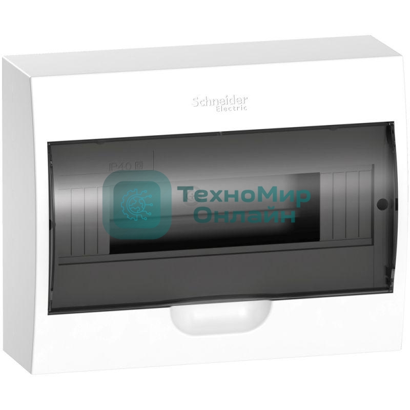 Бокс ОП EASY9 навесн. с прозрачной дверью 1ряд 12мод. SchE