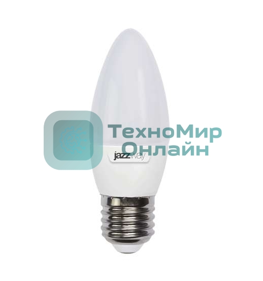 Лампа светодиодная JazzWay PLED-SP C37 9Вт свеча 5000К холодный белый E27 820лм 230В