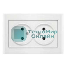 Розетка 2-м СП Бриллиант 16А IP20 защ. шторки без заземл. бел. Universal 7947526