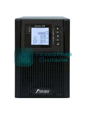 Источник бесперебойного питания PowerMan Online 2000VA черный (Online-Double conversion/LCD Display/USB/Software/RJ11/45,RS-232)