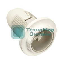 Патрон пластик с кольцом, Е14, белый, индивидуальный пакет, IEK Ппл14-02-К12