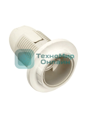 Патрон пластик с кольцом, Е14, белый, индивидуальный пакет, IEK Ппл14-02-К12