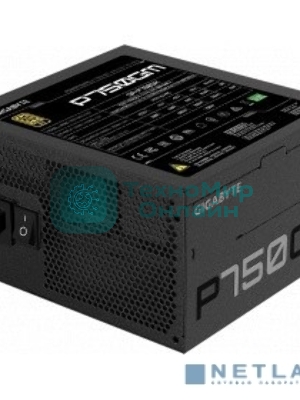 Блок питания Gigabyte P750GM (GP-P750GM), 750Вт, 80 PLUS Gold, 120мм, модульный, черный