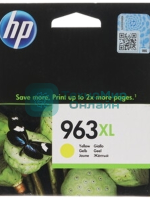 Картридж струйный HP 963XL 3JA29AE желтый увеличенной емкости (1600 стр) для HP OfficeJet Pro 9010, 9013, 9020, 9023