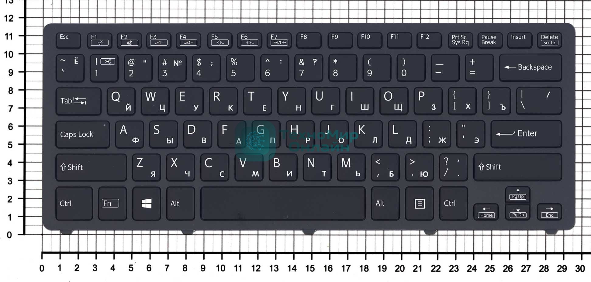 Клавиатура для ноутбука Sony SVF14N Flip черная с подсветкой