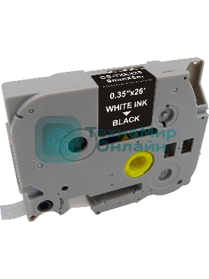 Картридж ленточный Cactus CS-TZE325 TZE-325 белый на черном 9x8 для Brother 1010/1280/1280VP/2700VP