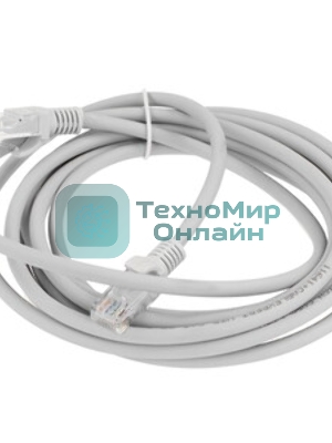 Патч-корд LSZH UTP Cablexpert PP31-3M cat.5e, 3м, литой, многожильный, серый