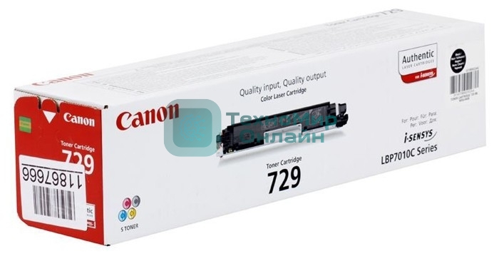 Картридж лазерный Canon Cartridge 729BK (4370B002) черный (1200 стр.) для Canon i-Sensys LBP-7010C/7018C