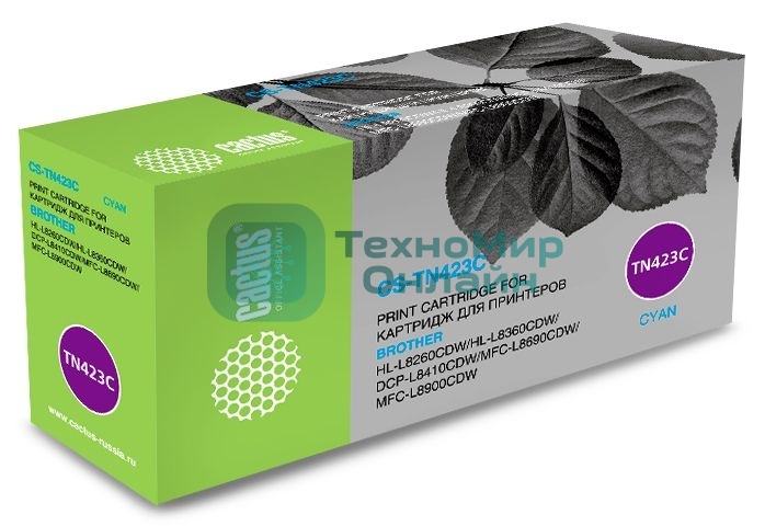 Картридж лазерный Cactus CS-TN423C голубой (4000 стр.) для Brother DCP L8410CDW/HL L8260CDW/MFC L8690CDW