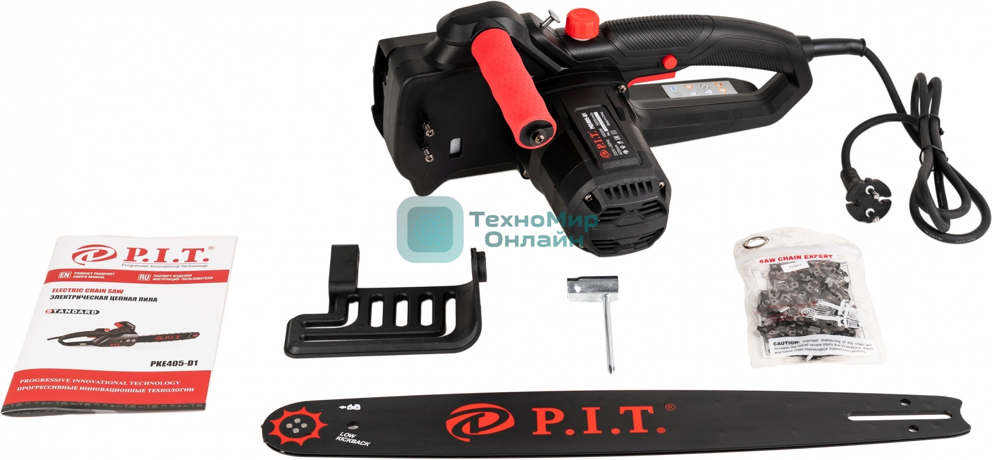 Пила цепная электрическая PKE405-D1 СТАНДАРТ (1800Вт, 405мм, 5000об/мин,упрощенная натяжка цепи), шт 