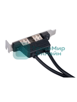 Планка USB 2.0 на заднюю панель низкопрофильная Cablexpert CCUSBRECEPTACLE-LP, 2 порта USB