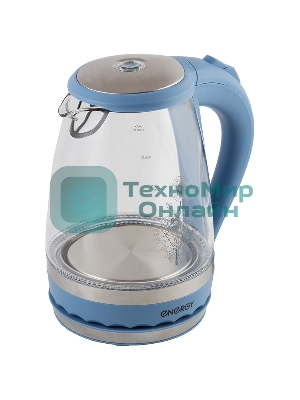 Чайник электрический Energy E-279 стеклянный, 1.5л, синий,1850-2200 Вт, (в уп. 6 шт)