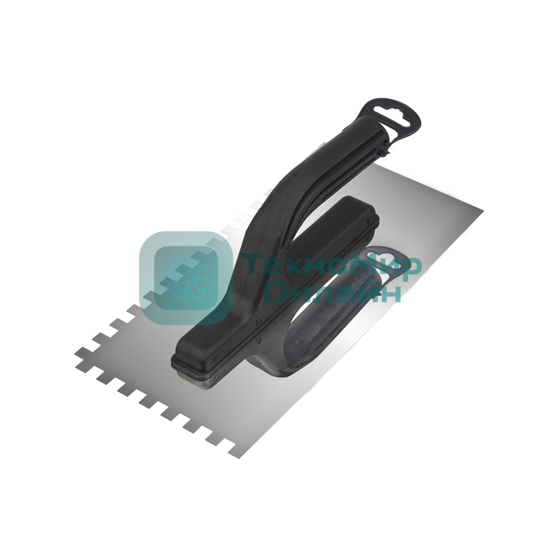 Гладилка нержавеющая Rexant 130х270 мм, зуб 8х8 мм, пластиковая ручка