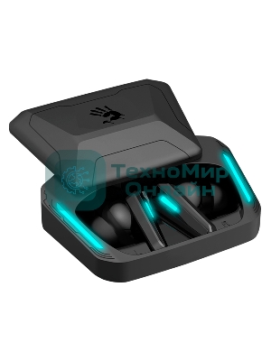 Наушники TWS A4Tech Bloody M70 черный/синий, внутриканальные, Bluetooth, до 24 ч