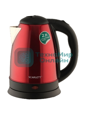 Чайник электрический Scarlett SC-EK21S76 2 л, 1800 Вт, красный (корпус: нержавеющая сталь)