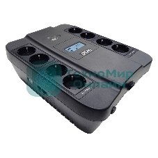 Источник бесперебойного питания Powercom Back-UPS SPIDER, Line-Interactive, LCD, AVR, 1100VA/605W, Schuko, USB, черный (1452054)