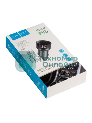 Автомобильная зарядка (от прикуривателя) HOCO Z42, PD20, QC3.0, один порт USB, один порт Type-C, серый