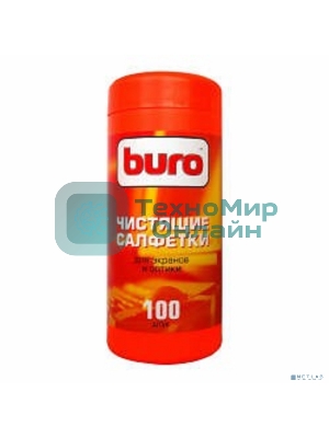 Салфетки Buro BU-Tscreen, 100 шт для экранов мониторов/плазменных/ЖК телевизоров/ноутбуков туба 100 шт влажных