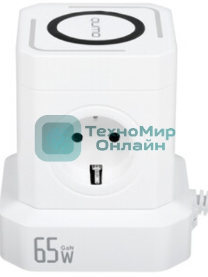 Сетевой фильтр Qumo Power Block System PD + Fast Wireless SFU2PD (P-0010) белый, 4 розетки