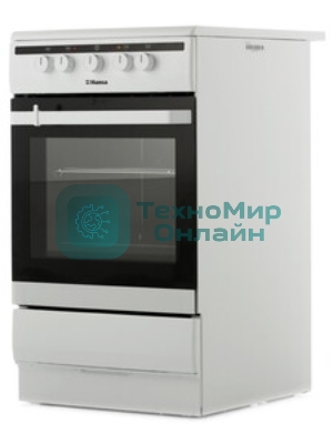 Плита электрическая Hansa FCCW54002 белый, конфорок 4 шт, духовка 68 л, 50 см x 85 см x 60 см