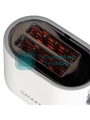 Тостер Galaxy Line GL 2908, белый, пластик, 800 Вт