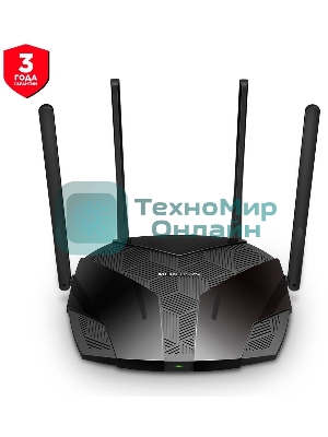 Роутер Mercusys MR70X AX1800 Dual-Band WiFi 6 Router, 574 Mbps at 2.4 GHz + 1201 Mbps at 5 GHz,4× Fixed External Antennas, 3× Gigabit LAN Ports, 1× Gigabit WAN Port, 1024-QAM, OFDMA, Router/Access Point Mode, MU-MIMO, WPA3, TWT, BSS Color
