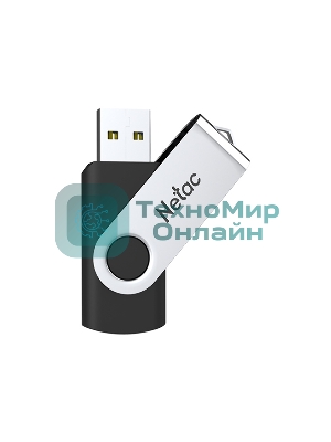 Флешка USB Netac U505 (NT03U505N-016G-30BK), 16Gb, USB 3.0, R/W 110/45, черный/серебристый