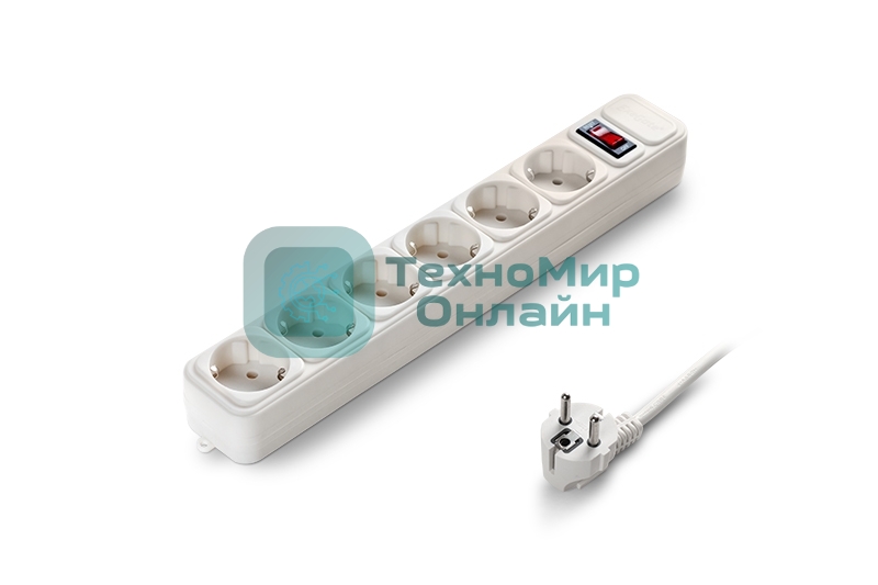 Сетевой фильтр ExeGate EX221229RUS SP-6-5W (6 розеток, 5 м, евровилка, белый)