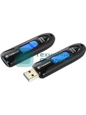 Флешка USB Transcend JetFlash 790 (TS64GJF790K), 64 Gb, USB 3.0, R/W 90/40, черный/синий