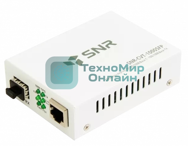 Медиаконвертер SNR 10/100/1000-Base-T/100/1000Base-FX с SFP-портом